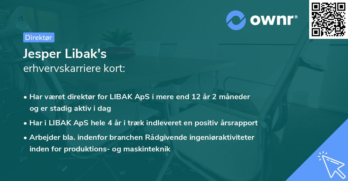 Jesper Libak's erhvervskarriere kort