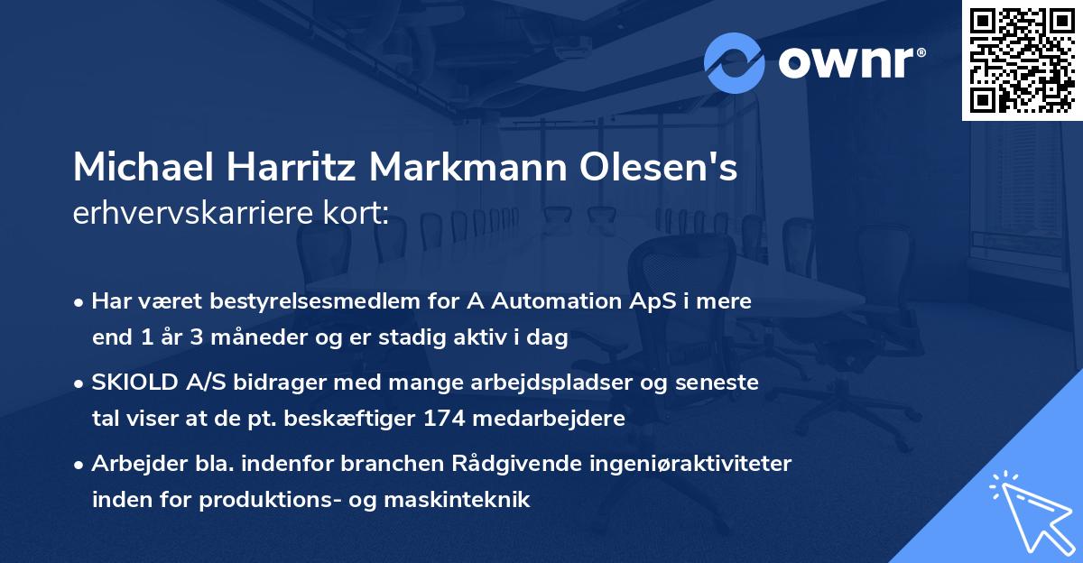 Michael Harritz Markmann Olesen's erhvervskarriere kort