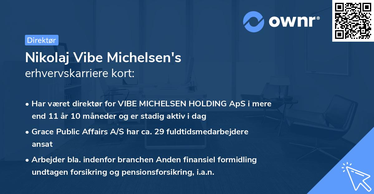 Nikolaj Vibe Michelsen's erhvervskarriere kort