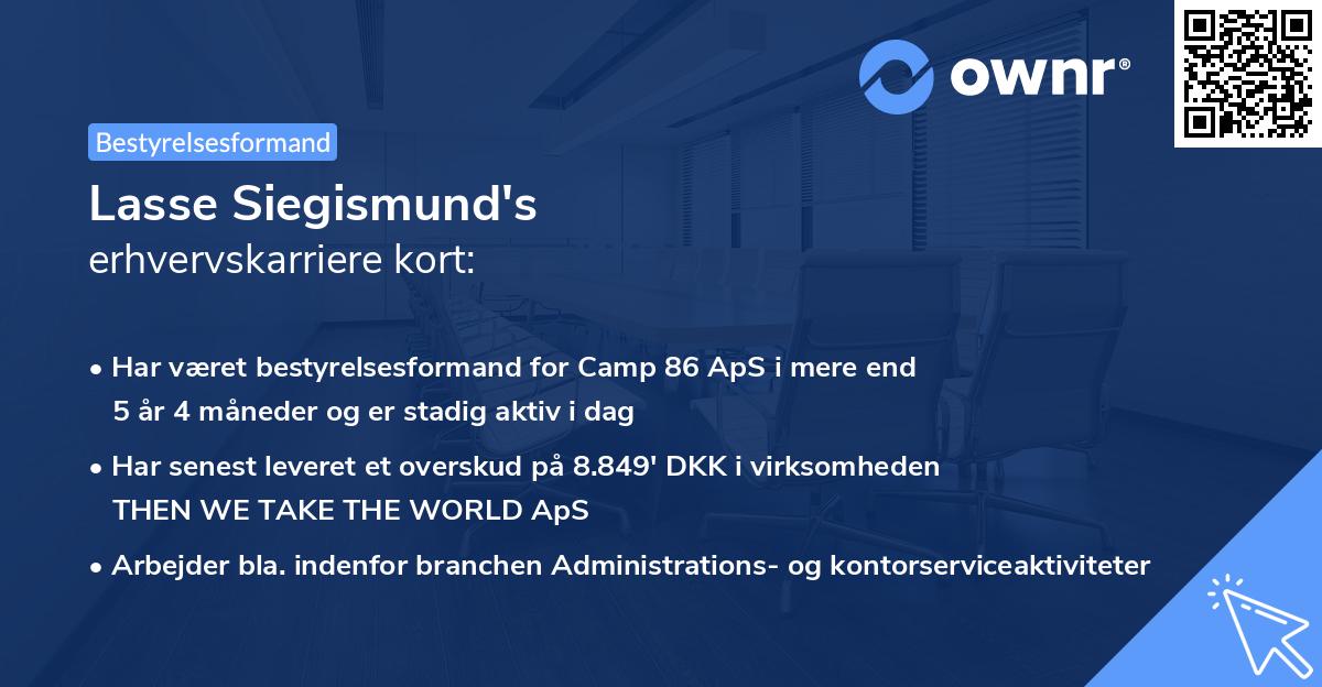 Lasse Siegismund's erhvervskarriere kort