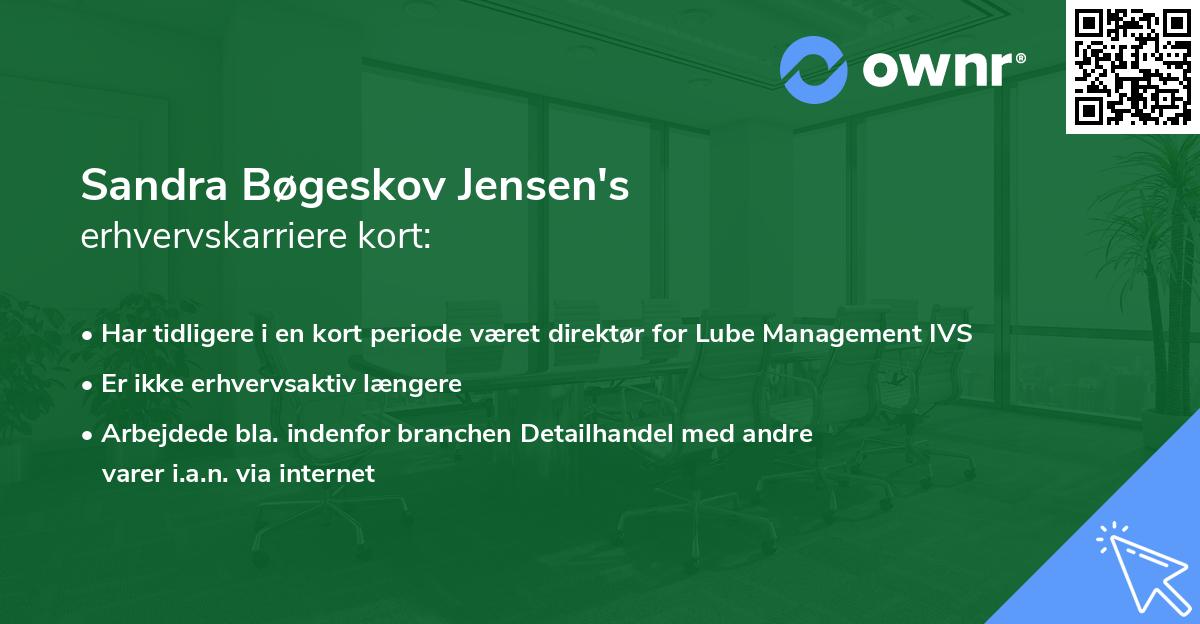 Sandra Bøgeskov Jensen's erhvervskarriere kort