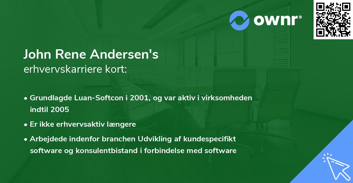 John Rene Andersen's erhvervskarriere kort