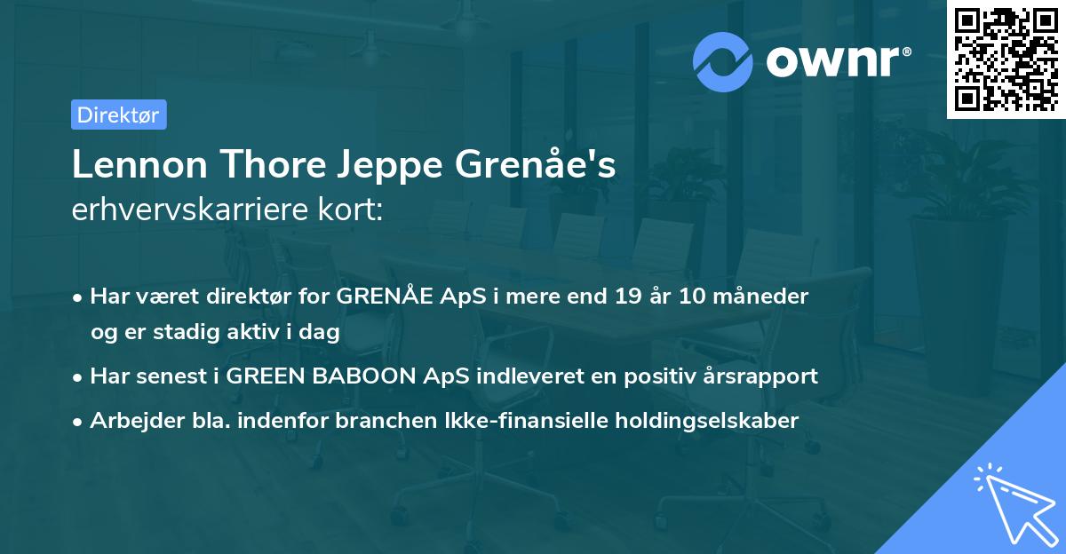 Lennon Thore Jeppe Grenåe's erhvervskarriere kort