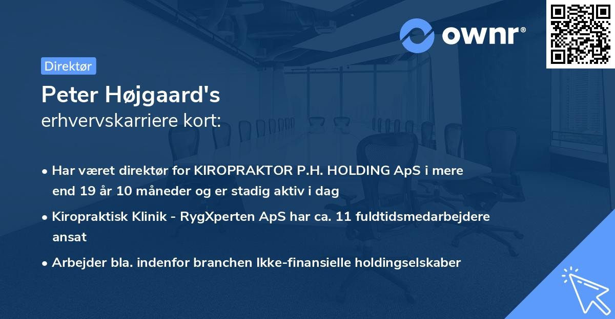 Peter Højgaard's erhvervskarriere kort