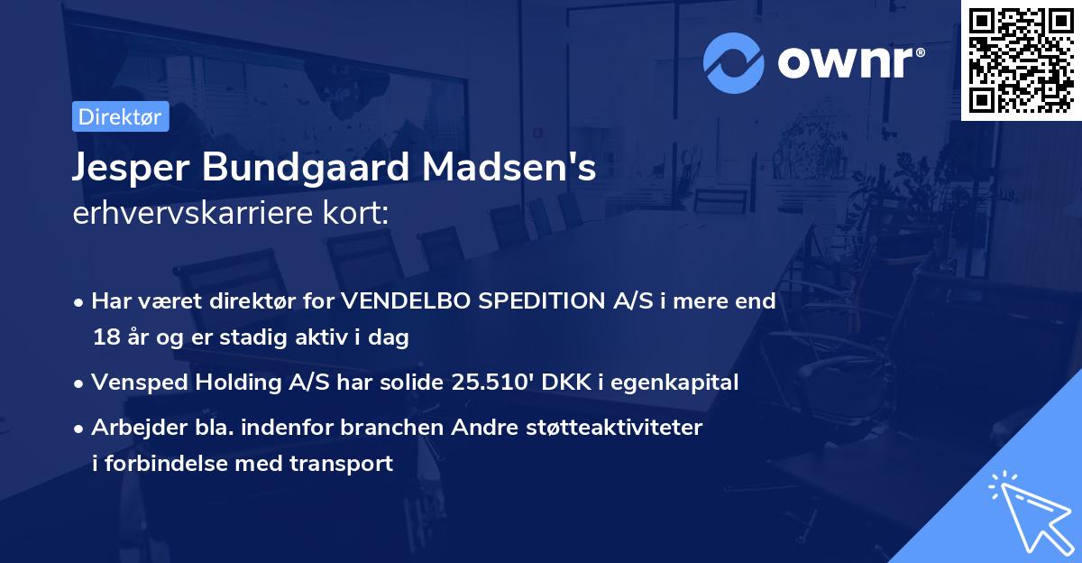 Jesper Bundgaard Madsen's erhvervskarriere kort