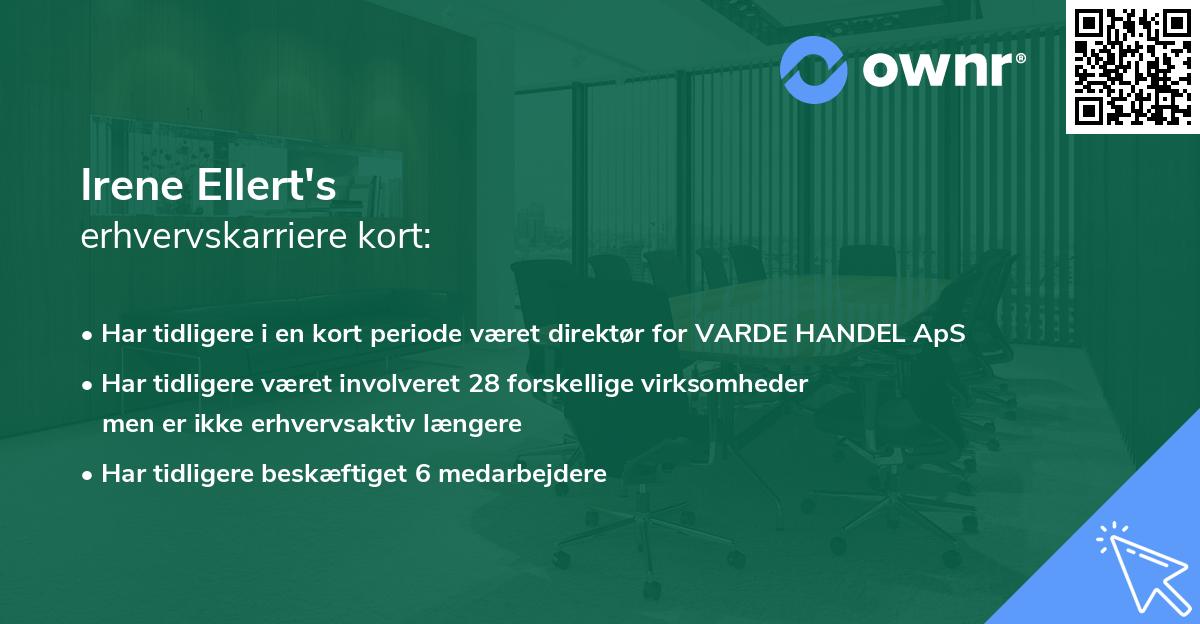 Irene Ellert's erhvervskarriere kort