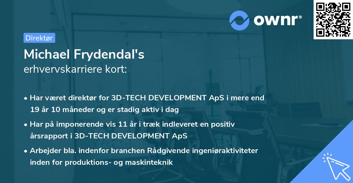 Michael Frydendal's erhvervskarriere kort