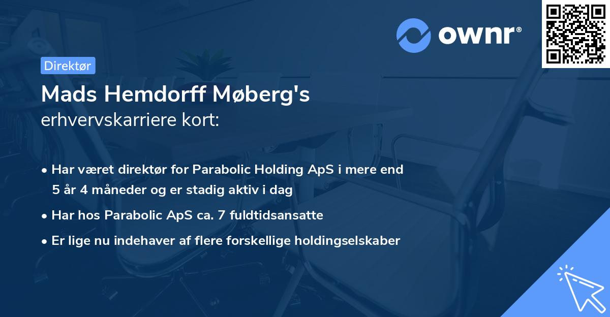 Mads Hemdorff Møberg's erhvervskarriere kort