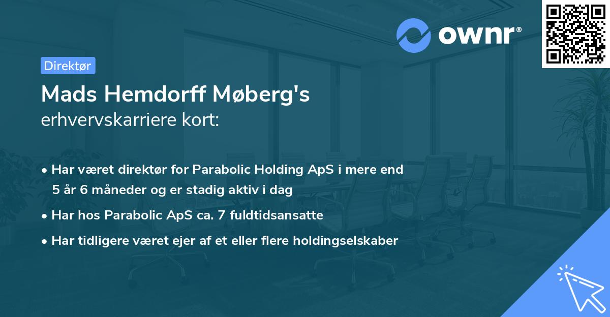 Mads Hemdorff Møberg's erhvervskarriere kort