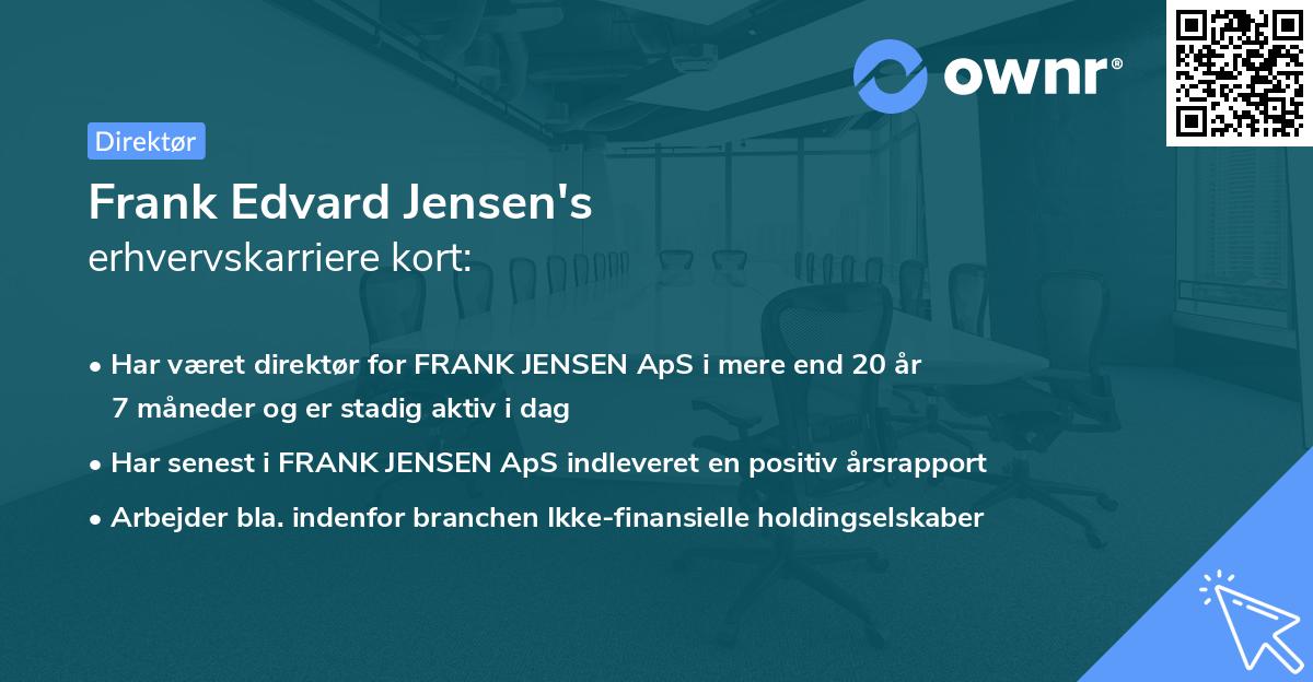 Frank Edvard Jensen's erhvervskarriere kort