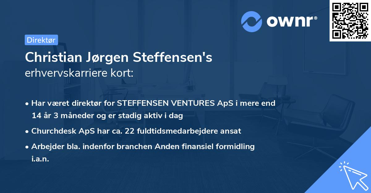 Christian Jørgen Steffensen's erhvervskarriere kort