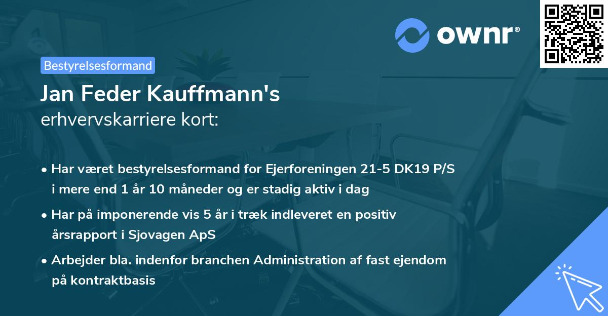 Jan Feder Kauffmann's erhvervskarriere kort