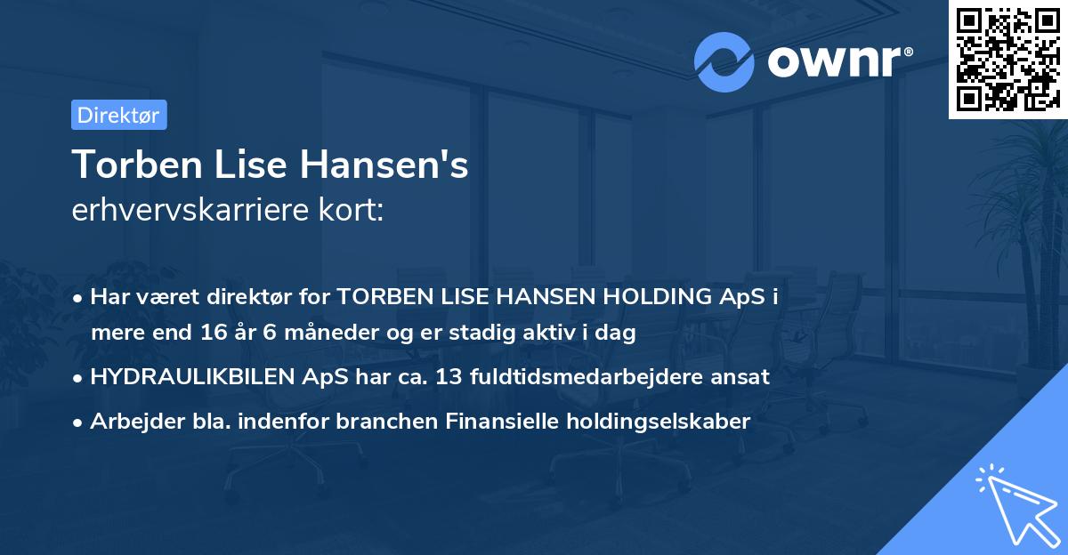 Torben Lise Hansen's erhvervskarriere kort