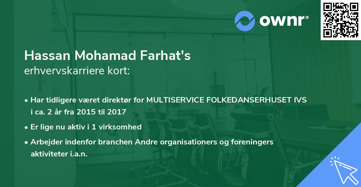 Hassan Mohamad Farhat's erhvervskarriere kort