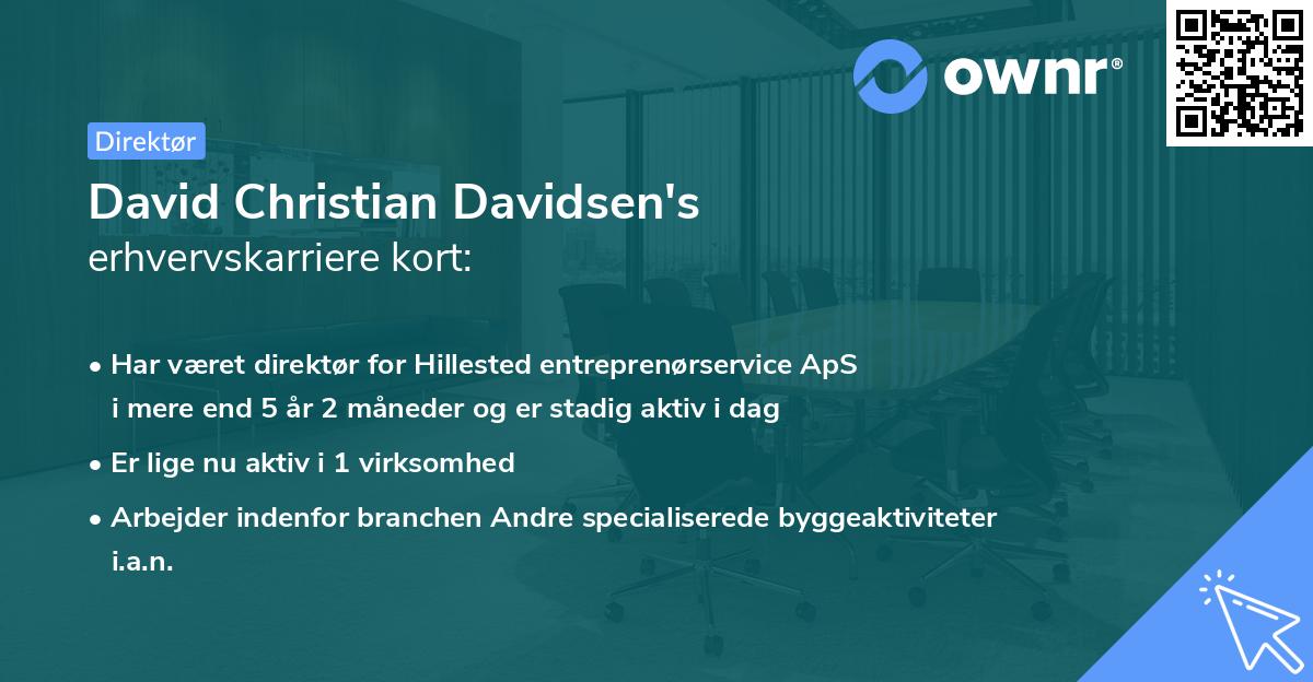 David Christian Davidsen's erhvervskarriere kort