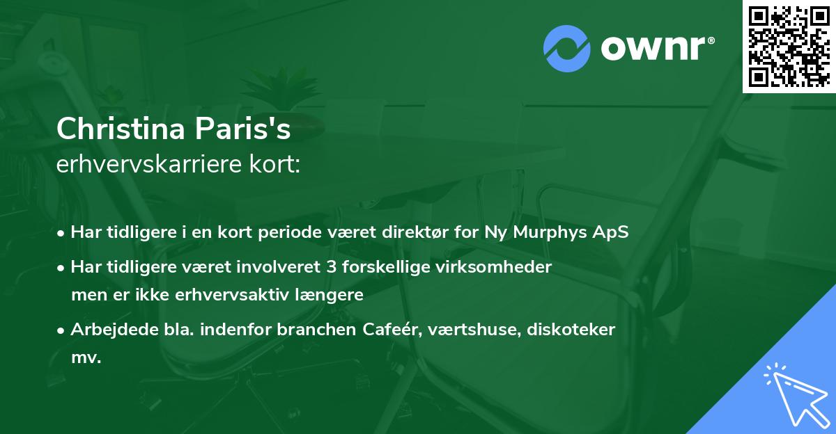 Christina Paris's erhvervskarriere kort
