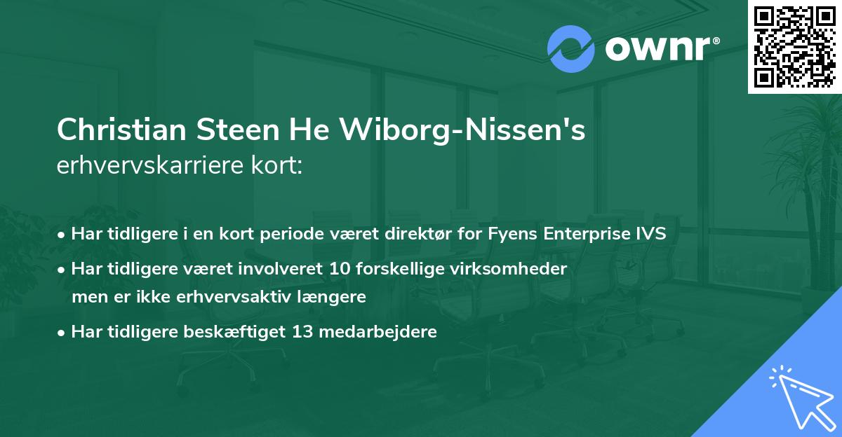 Christian Steen He Wiborg-Nissen's erhvervskarriere kort