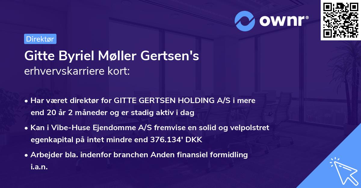 Gitte Byriel Møller Gertsen's erhvervskarriere kort