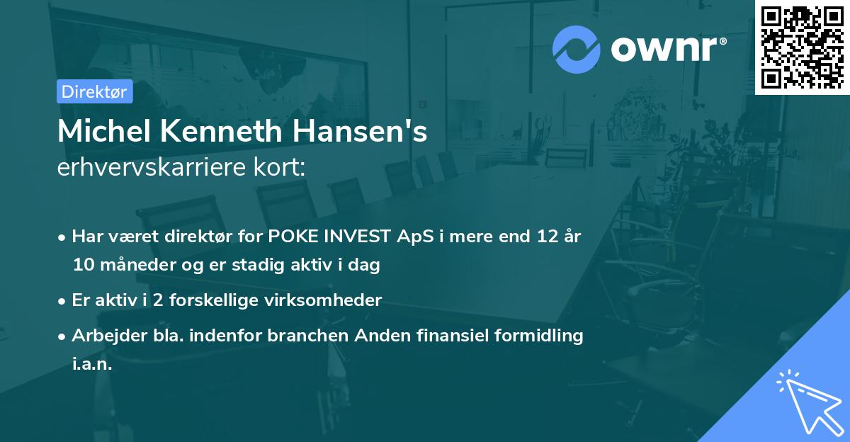 Michel Kenneth Hansen's erhvervskarriere kort