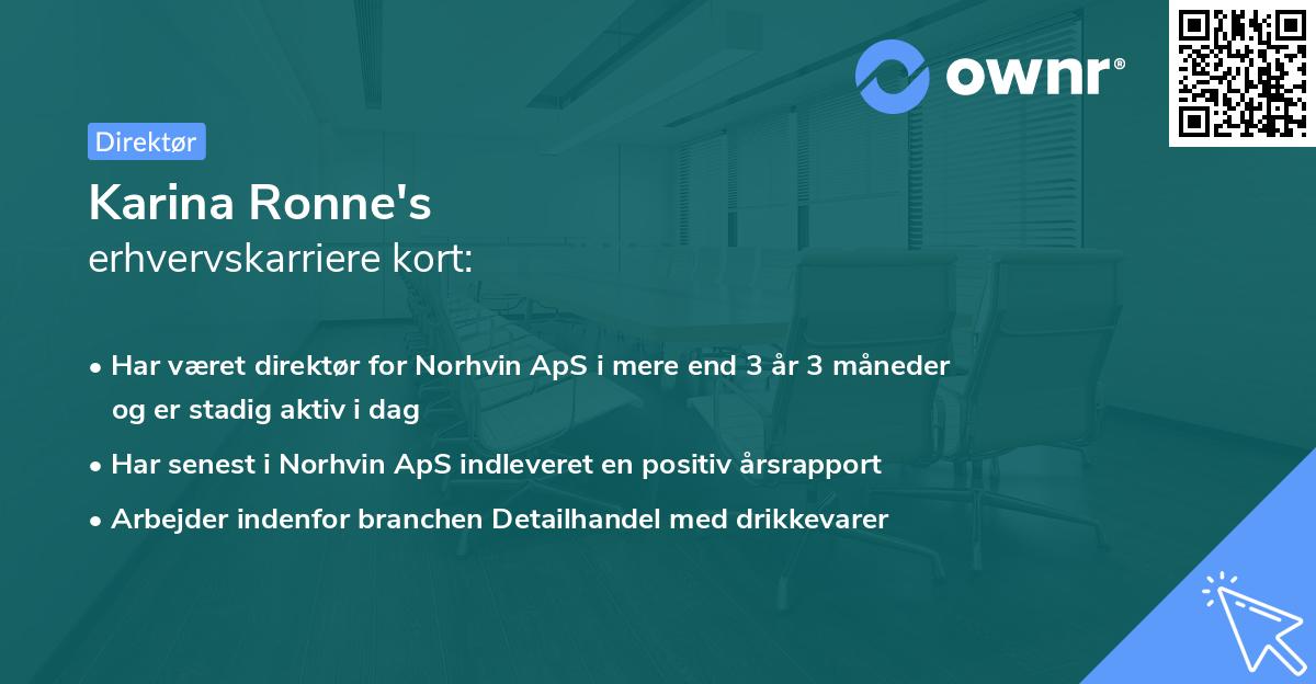 Karina Ronne's erhvervskarriere kort