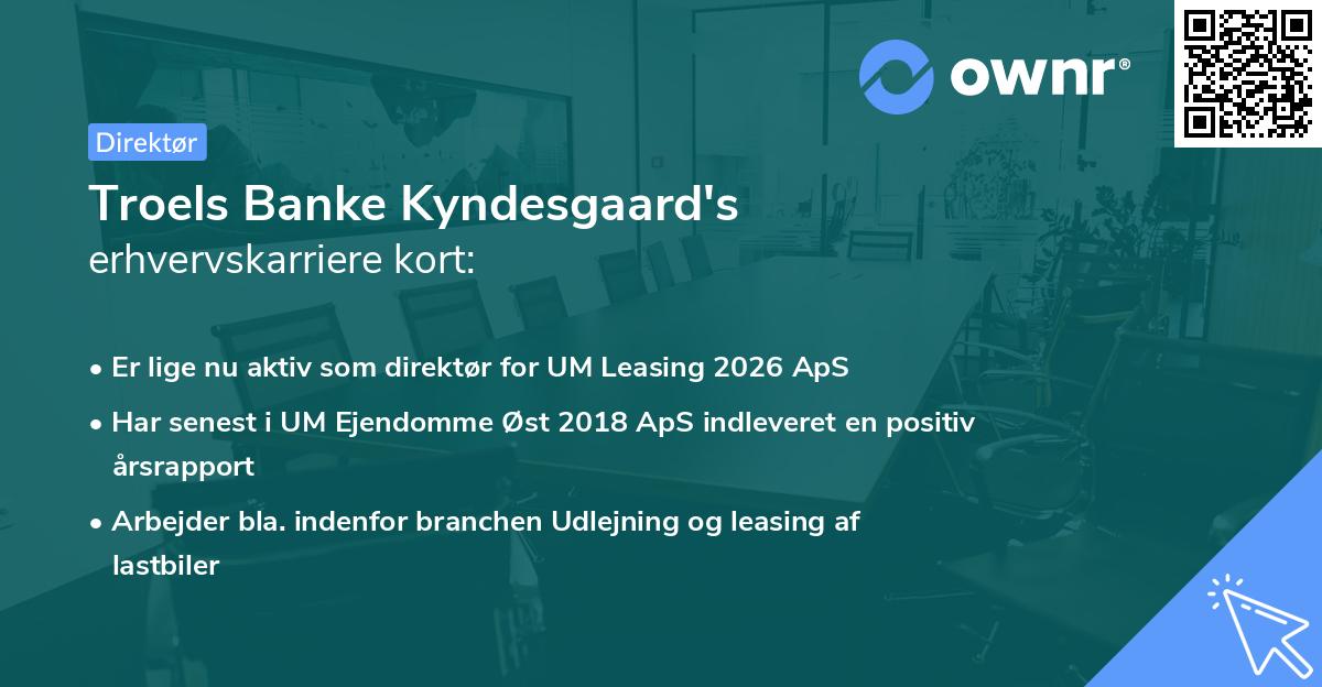 Troels Banke Kyndesgaard's erhvervskarriere kort