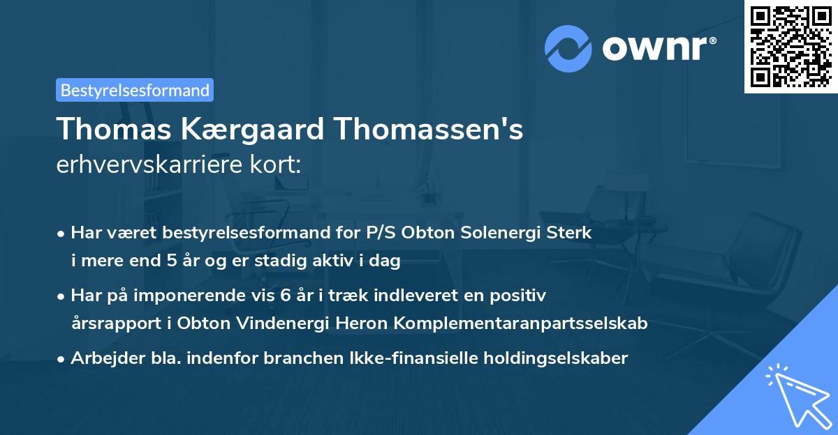 Thomas Kærgaard Thomassen's erhvervskarriere kort