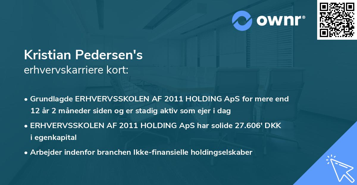Kristian Pedersen's erhvervskarriere kort