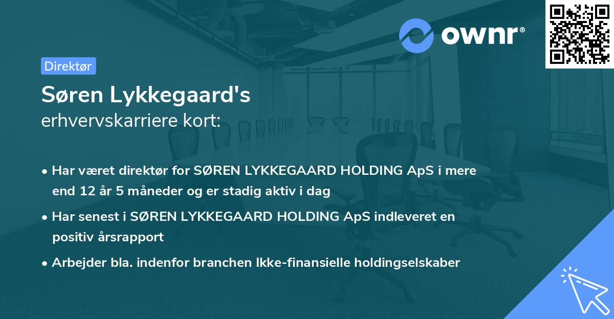 Søren Lykkegaard's erhvervskarriere kort
