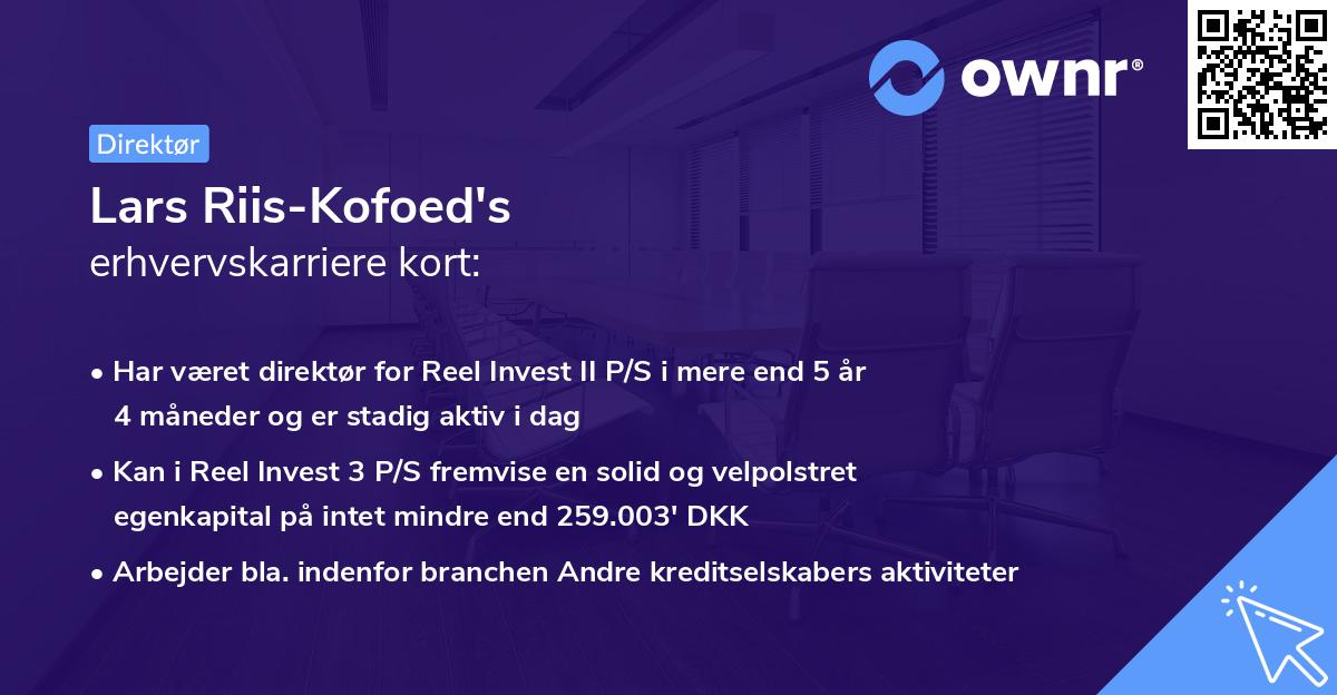 Lars Riis-Kofoed's erhvervskarriere kort