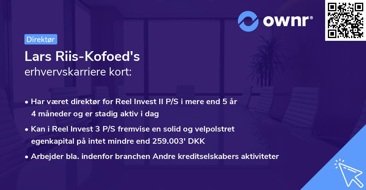 Lars Riis-Kofoed's erhvervskarriere kort