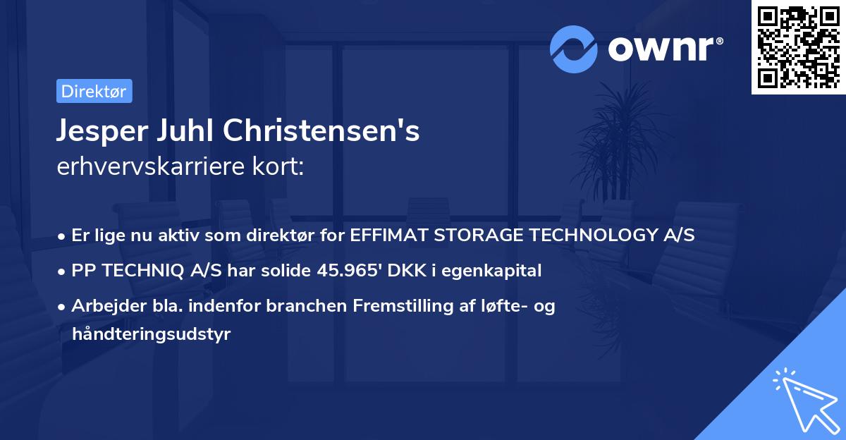 Jesper Juhl Christensen's erhvervskarriere kort