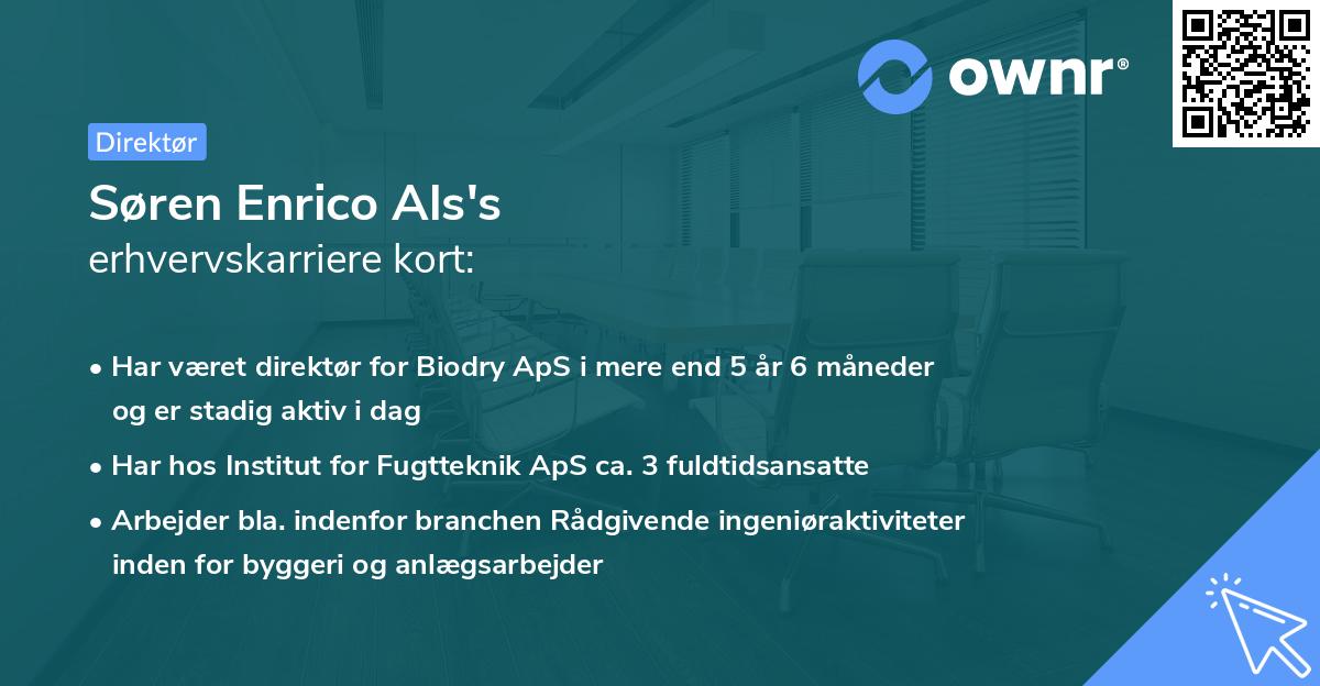 Søren Enrico Als's erhvervskarriere kort