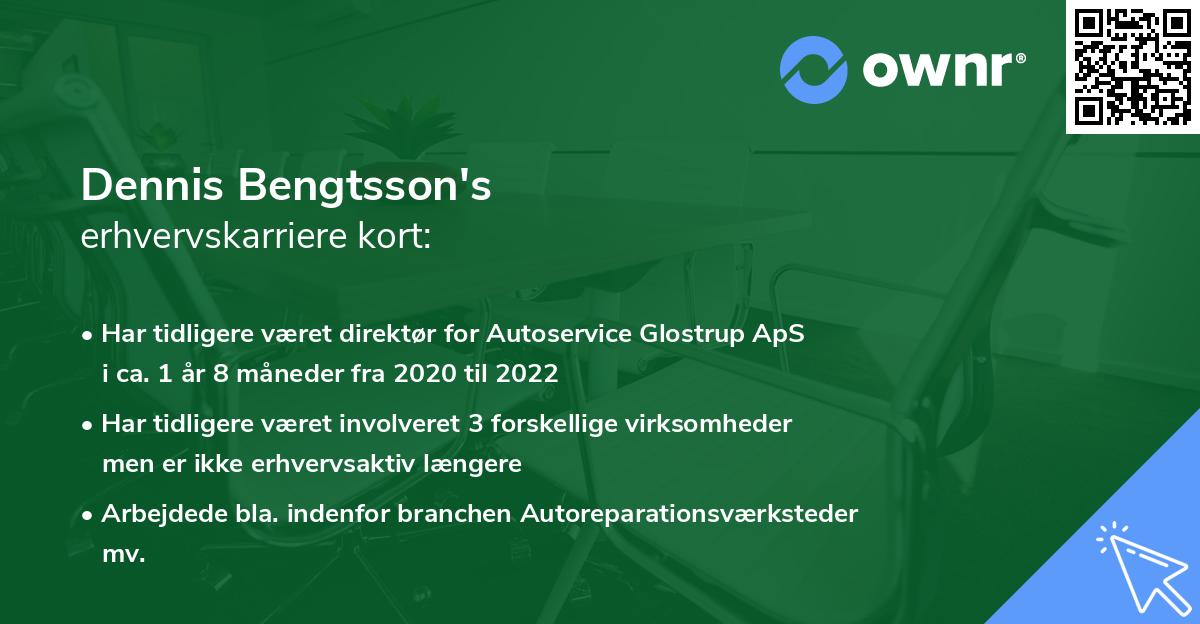 Dennis Bengtsson's erhvervskarriere kort