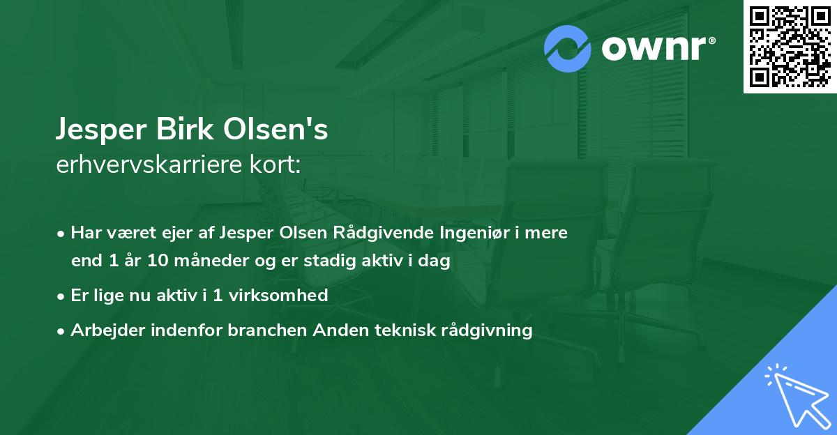 Jesper Birk Olsen's erhvervskarriere kort