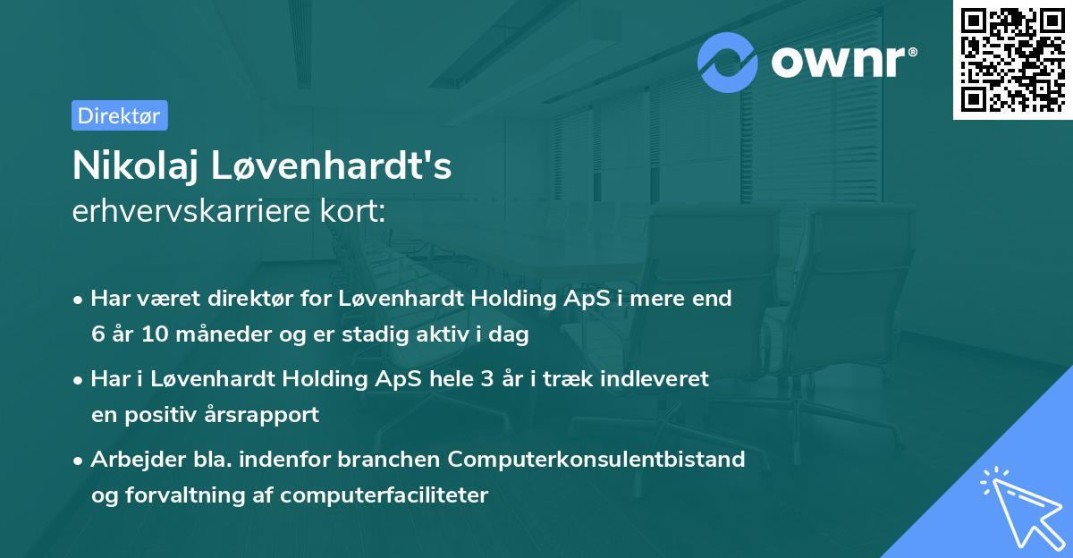 Nikolaj Løvenhardt's erhvervskarriere kort
