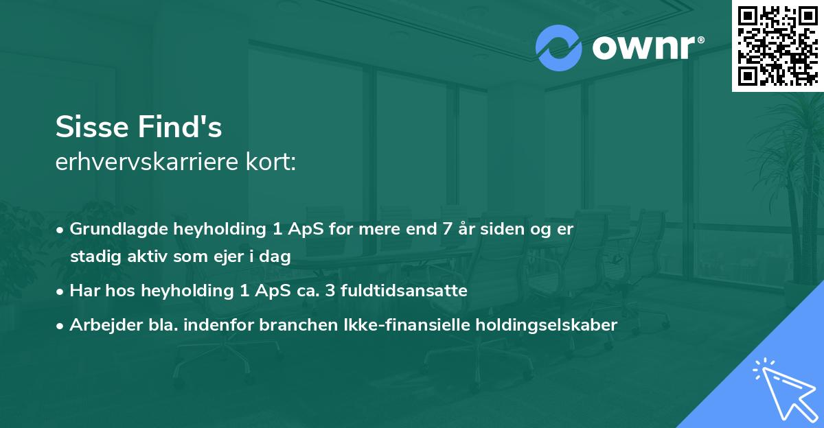 Sisse Find's erhvervskarriere kort