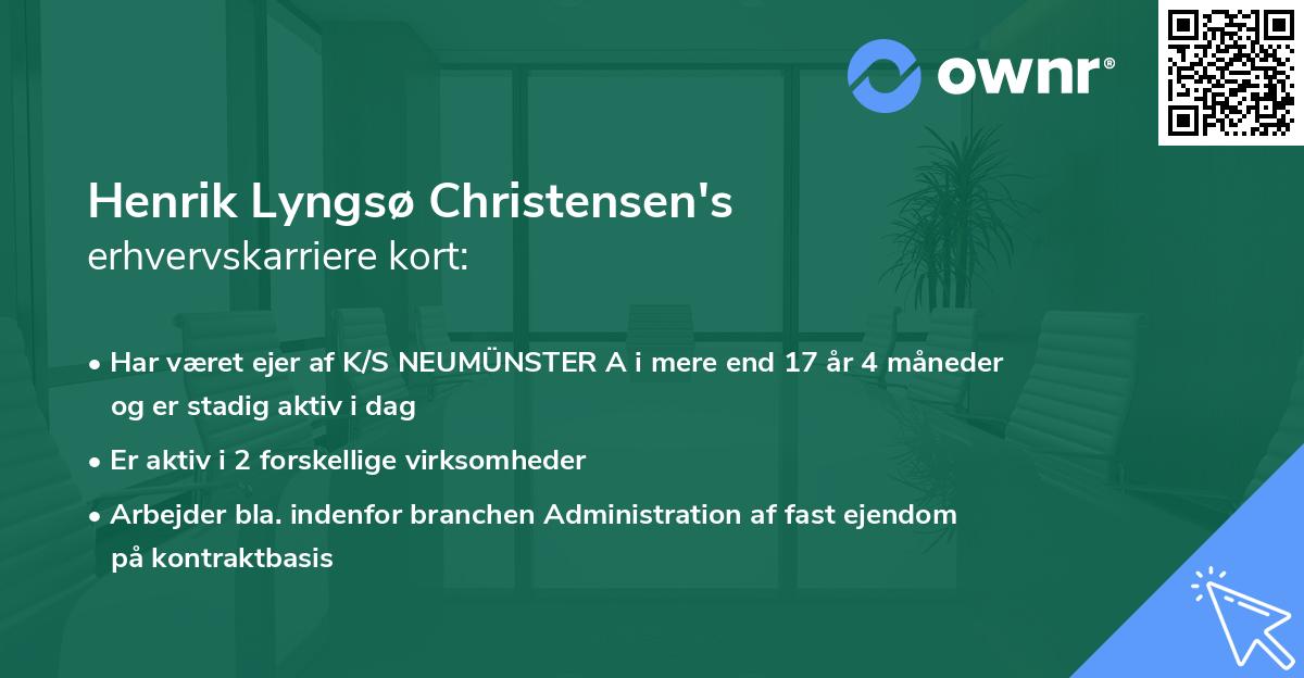 Henrik Lyngsø Christensen's erhvervskarriere kort