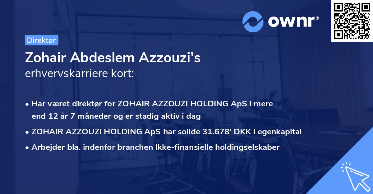 Zohair Abdeslem Azzouzi's erhvervskarriere kort