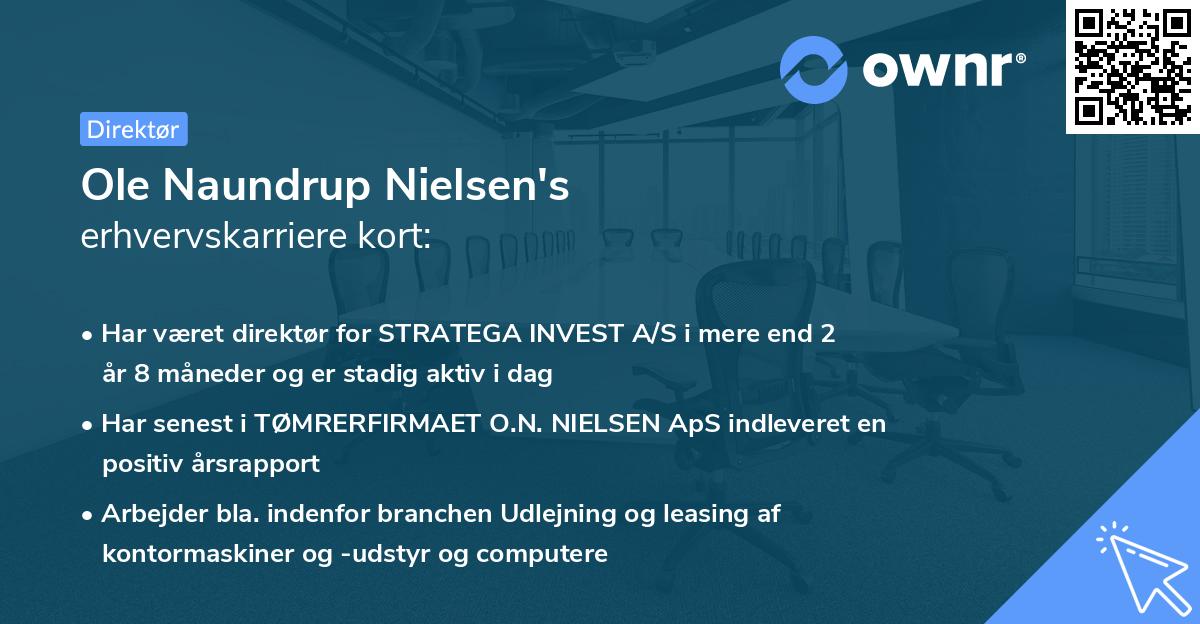 Ole Naundrup Nielsen's erhvervskarriere kort