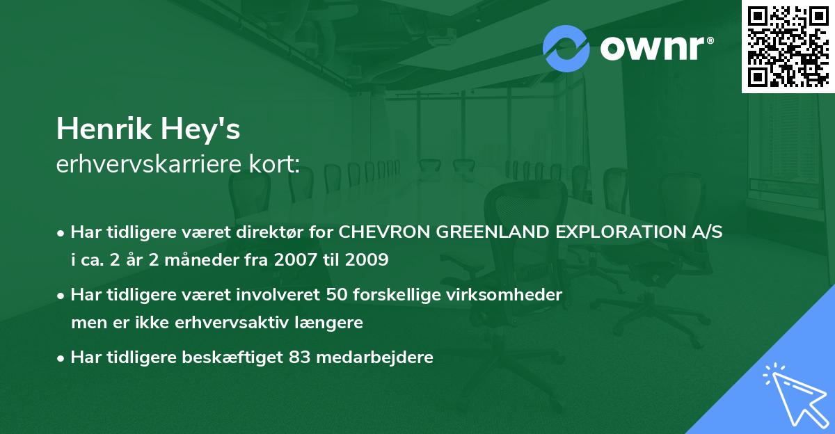 Henrik Hey's erhvervskarriere kort