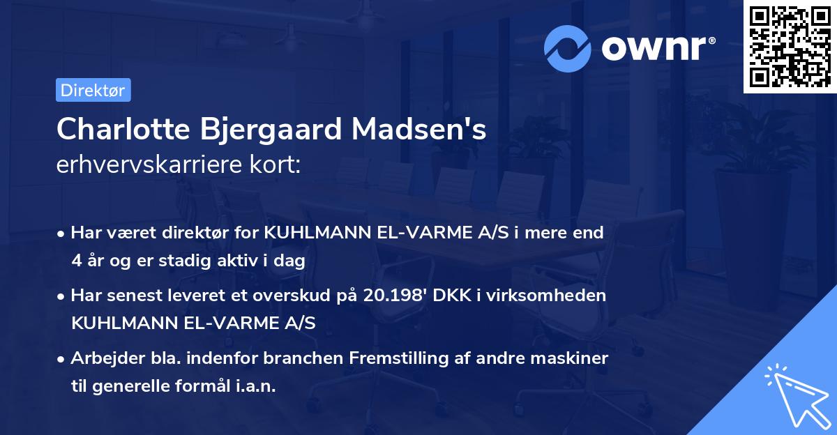 Charlotte Bjergaard Madsen's erhvervskarriere kort