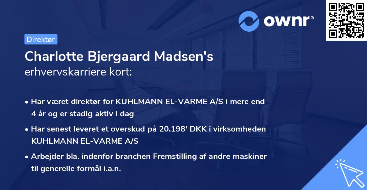 Charlotte Bjergaard Madsen's erhvervskarriere kort