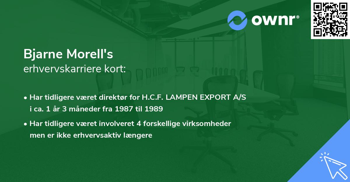 Bjarne Morell's erhvervskarriere kort