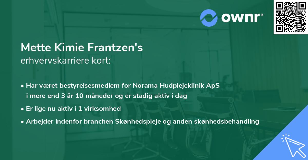 Mette Kimie Frantzen's erhvervskarriere kort