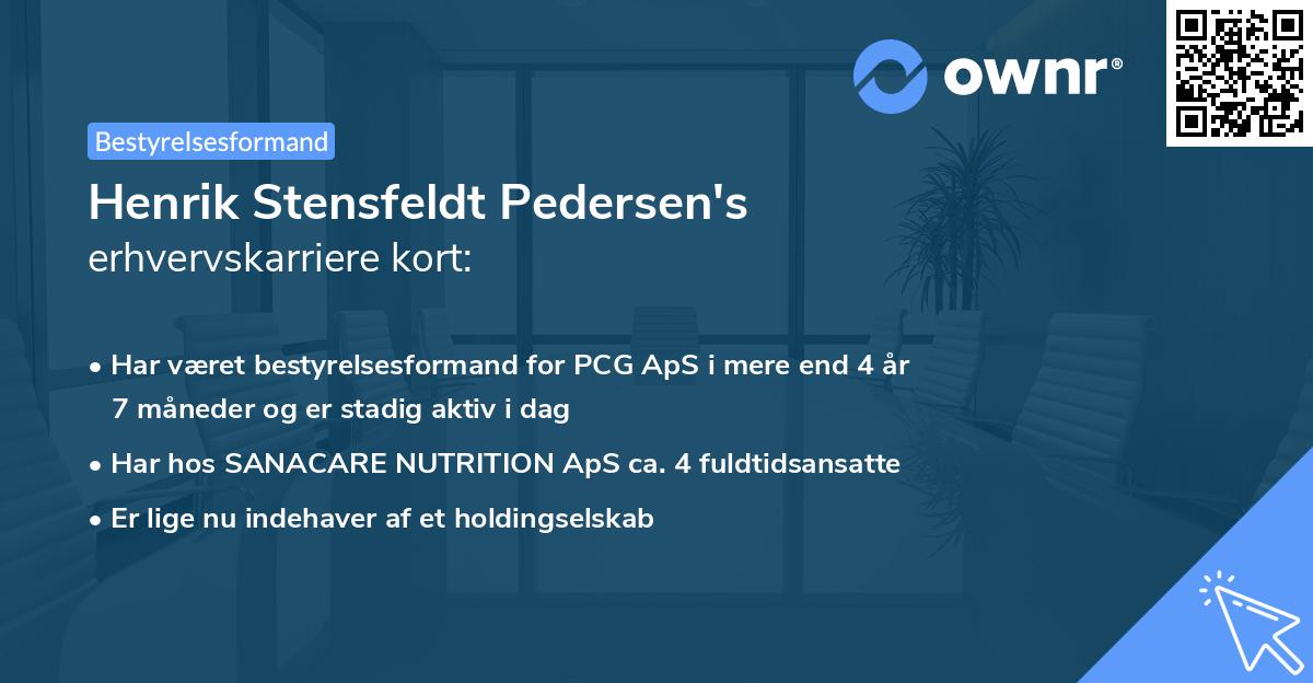 Henrik Stensfeldt Pedersen's erhvervskarriere kort