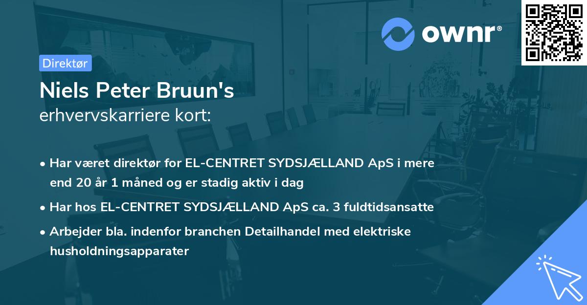 Niels Peter Bruun's erhvervskarriere kort