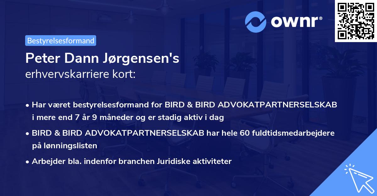 Peter Dann Jørgensen's erhvervskarriere kort