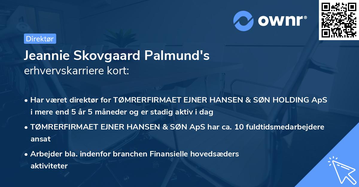 Jeannie Skovgaard Palmund's erhvervskarriere kort