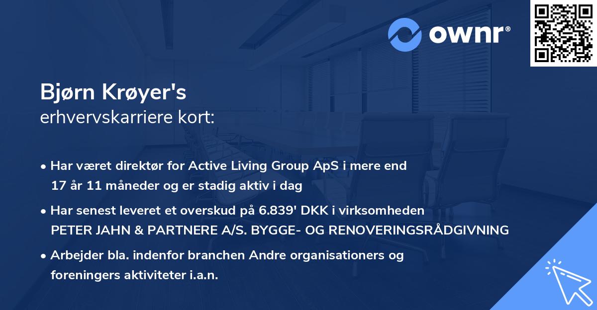 Bjørn Krøyer's erhvervskarriere kort