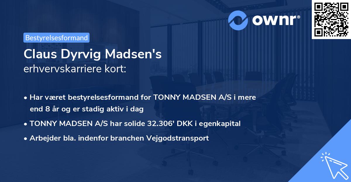Claus Dyrvig Madsen's erhvervskarriere kort